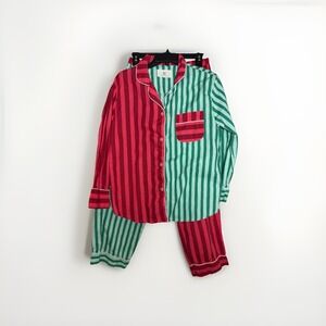 Print Fresh Pajama Set‎ Striped Holiday Size Small